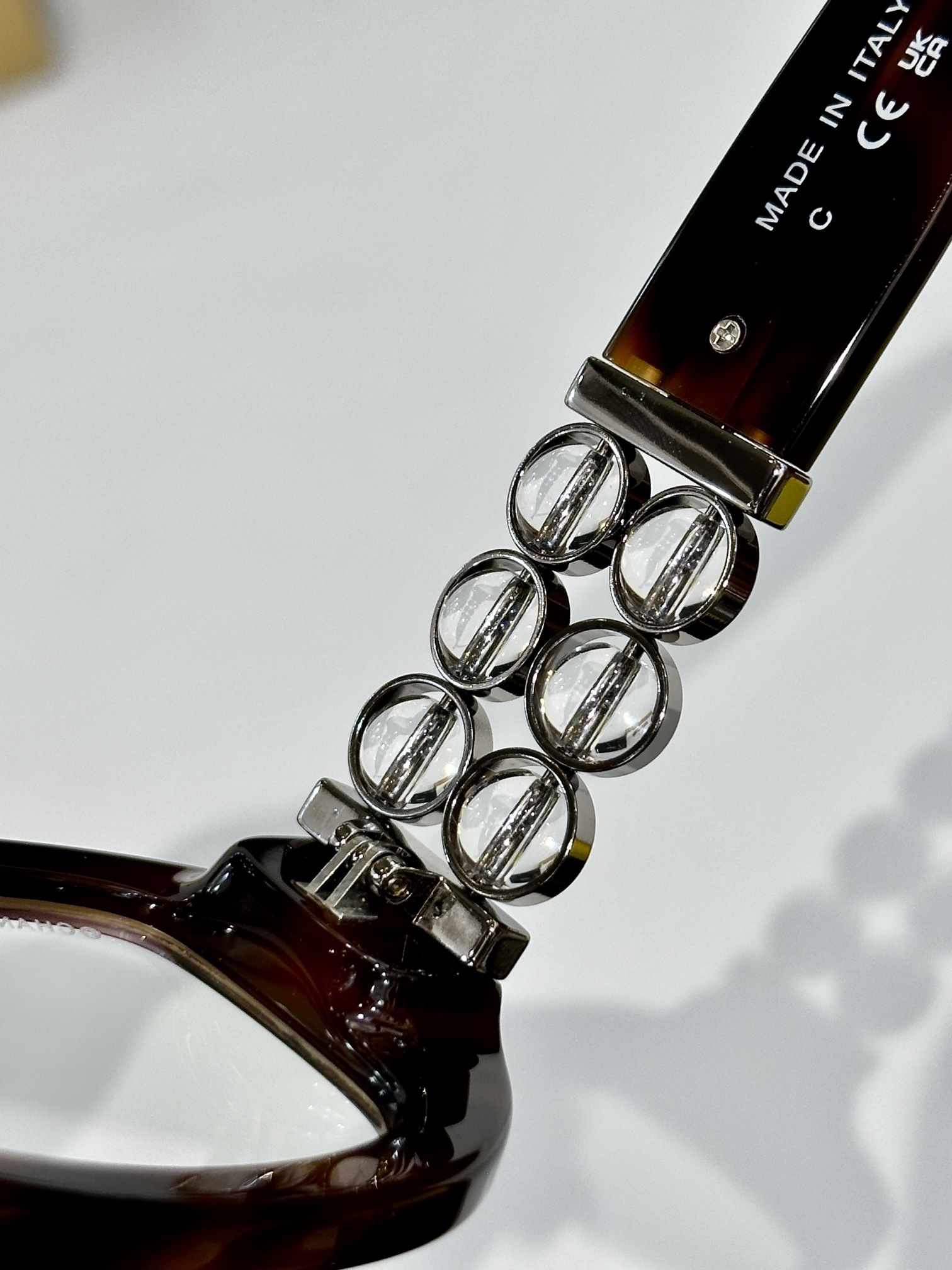 Chanel Luxury Rectangular Eyeglass Frames with Crystal Temples