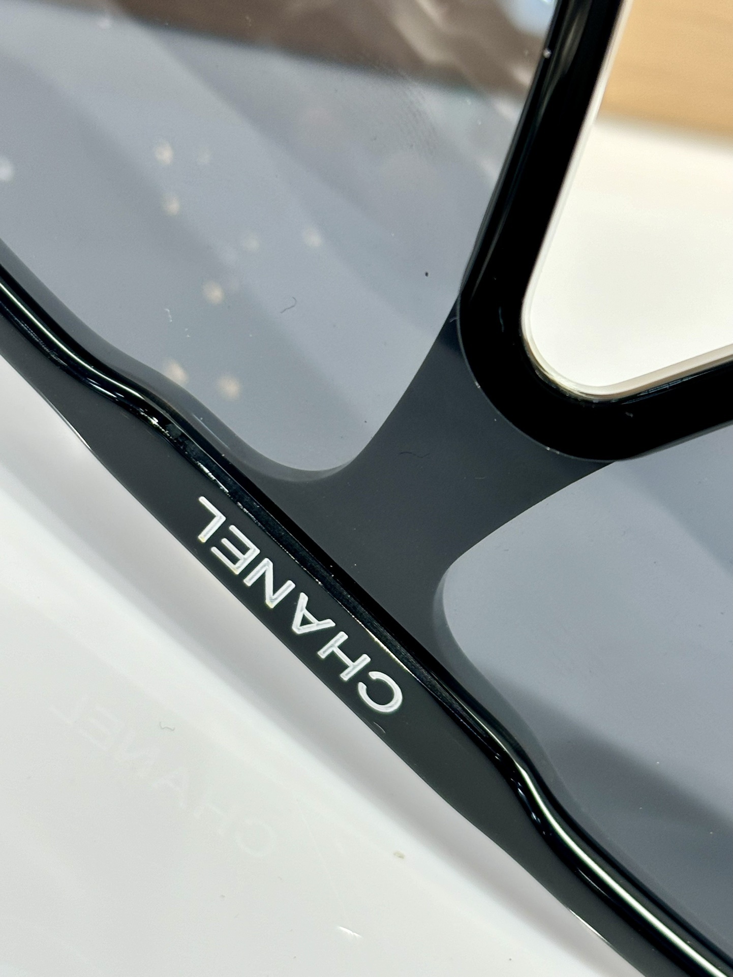 Chanel Shield Sunglasses 9158 C513/S4 Black White Grey Lenses