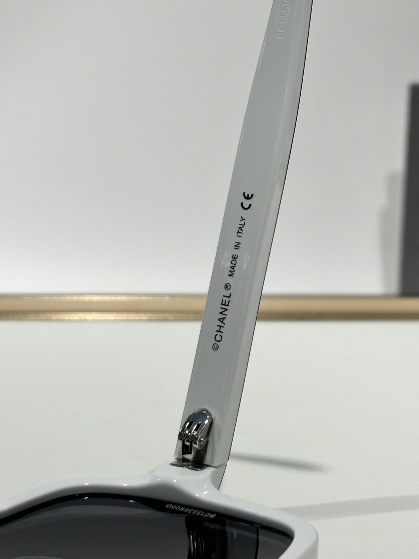 Chanel Shield Sunglasses 9158 C513/S4 Black White Grey Lenses