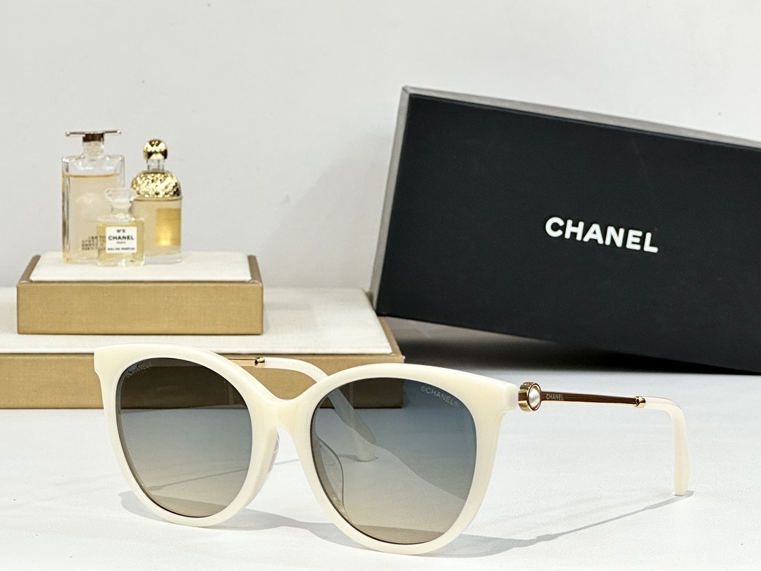 Chanel Pearl Detail Cat-Eye Sunglasses - Luxury Women's Eyewear