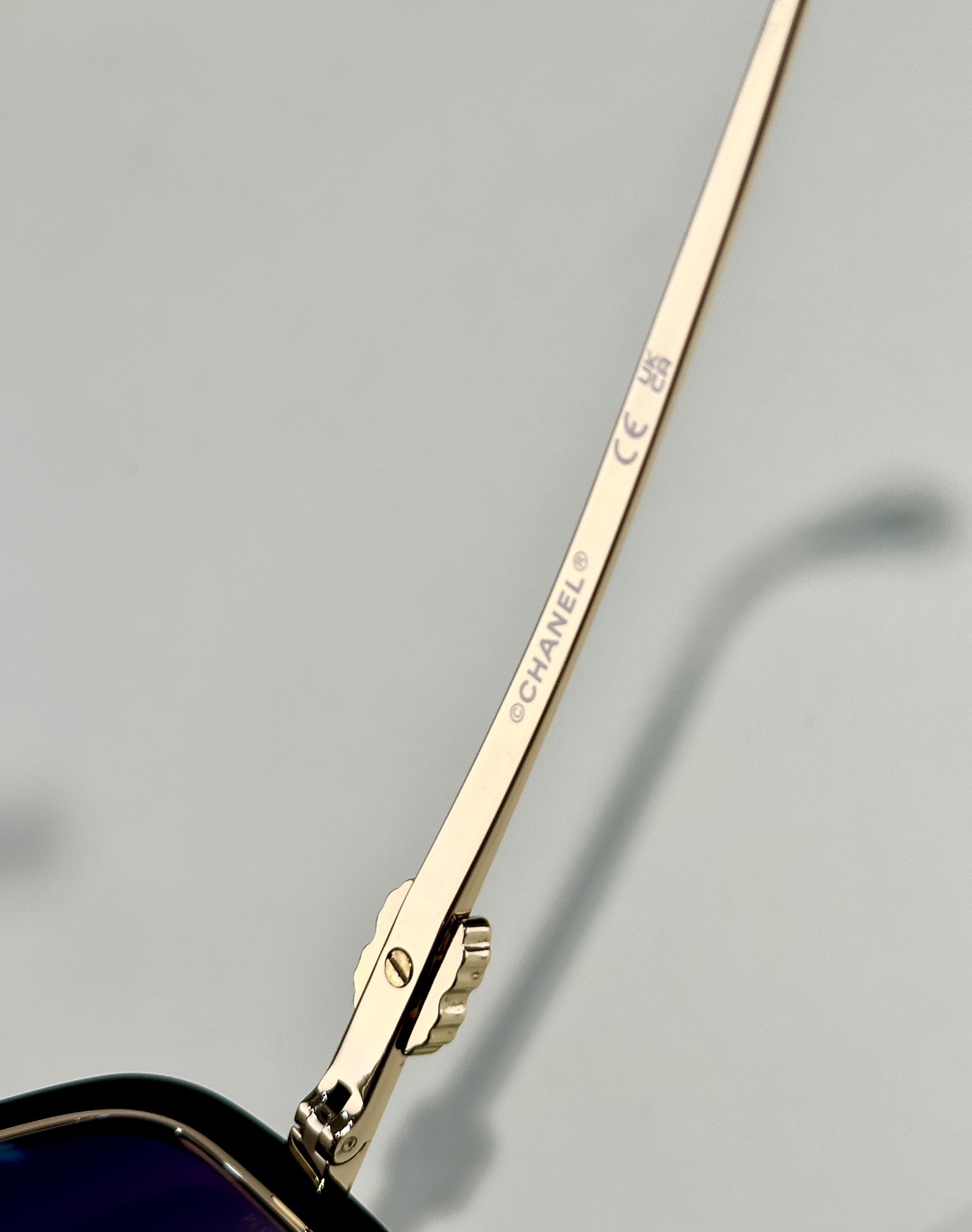 Chanel Luxury Square Sunglasses - Black & Gold with Gradient Lenses