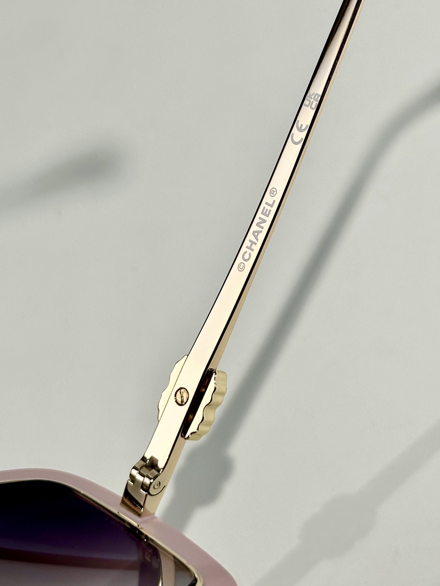 Chanel Women's Oversized Pink & Gold Square Gradient Sunglasses