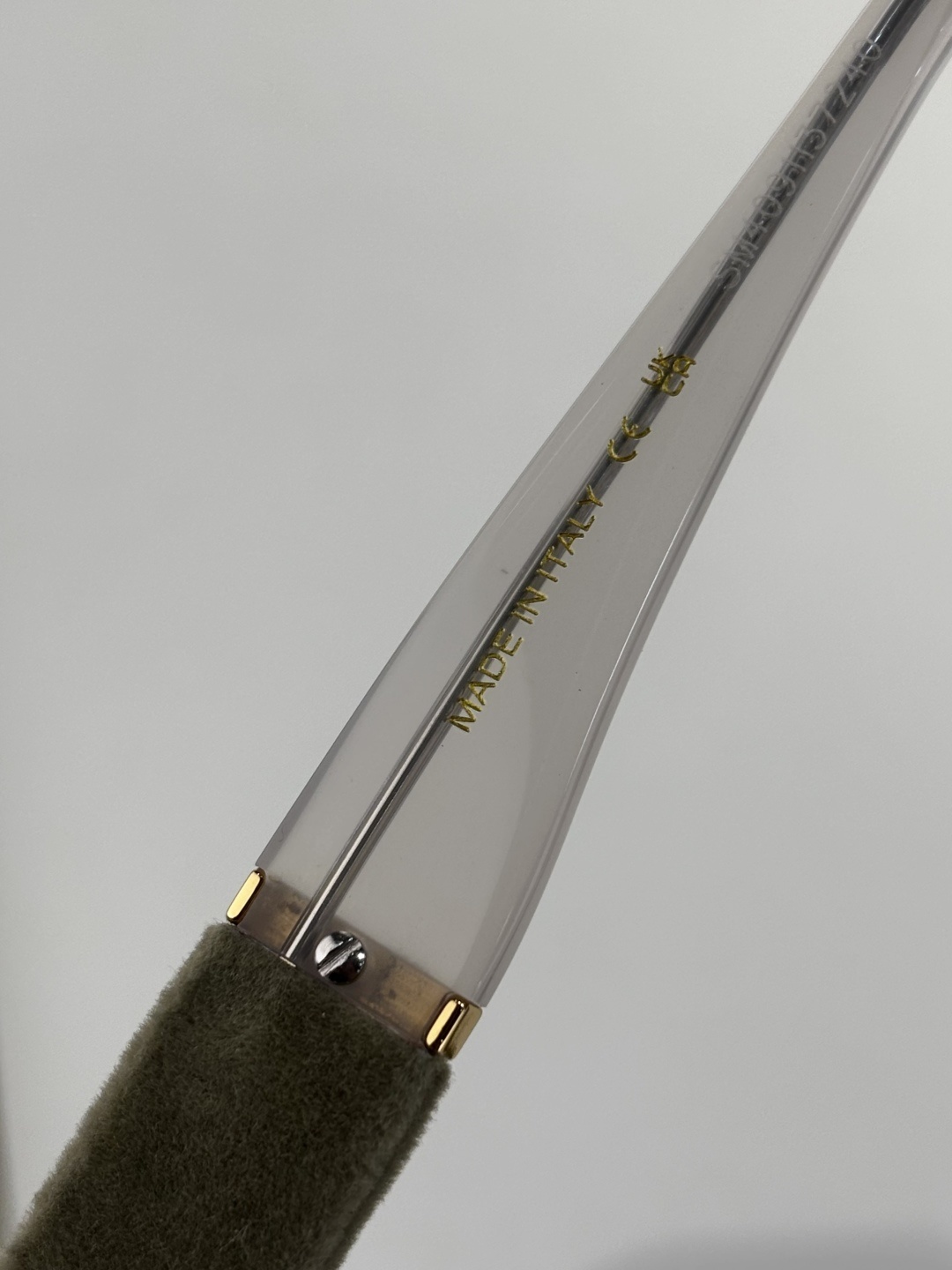 Chanel Luxury Translucent Grey Sunglasses with Velvet Temple Detail