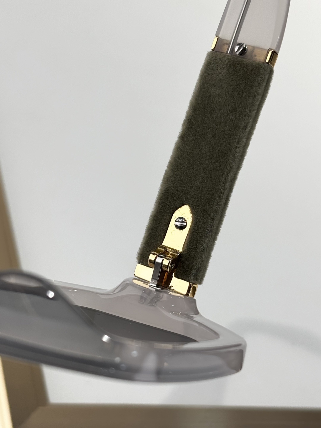 Chanel Luxury Translucent Grey Sunglasses with Velvet Temple Detail