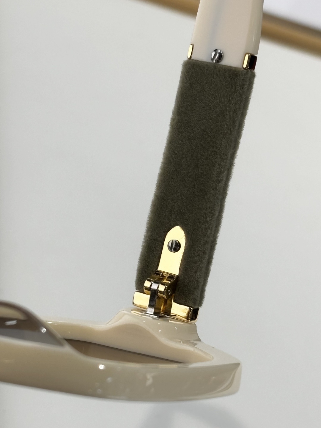 Chanel Luxury Cream Square Sunglasses with Suede Logo Temples