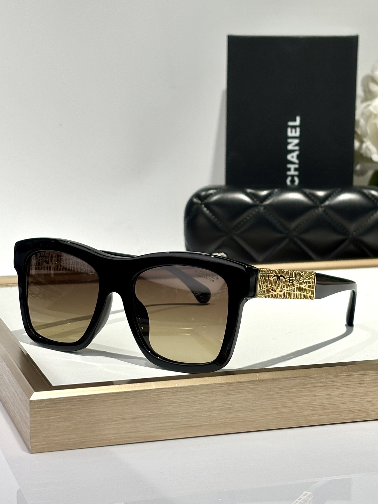Chanel Luxury Oversized Square Polarized Sunglasses for Women