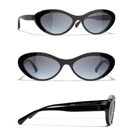 Chanel Oval Cat-Eye Sunglasses - Luxury Black Designer Eyewear
