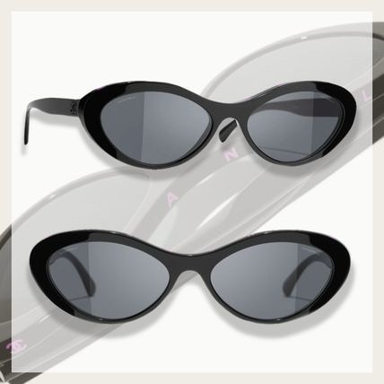 Chanel Oval Cat-Eye Sunglasses - Luxury Black Designer Eyewear