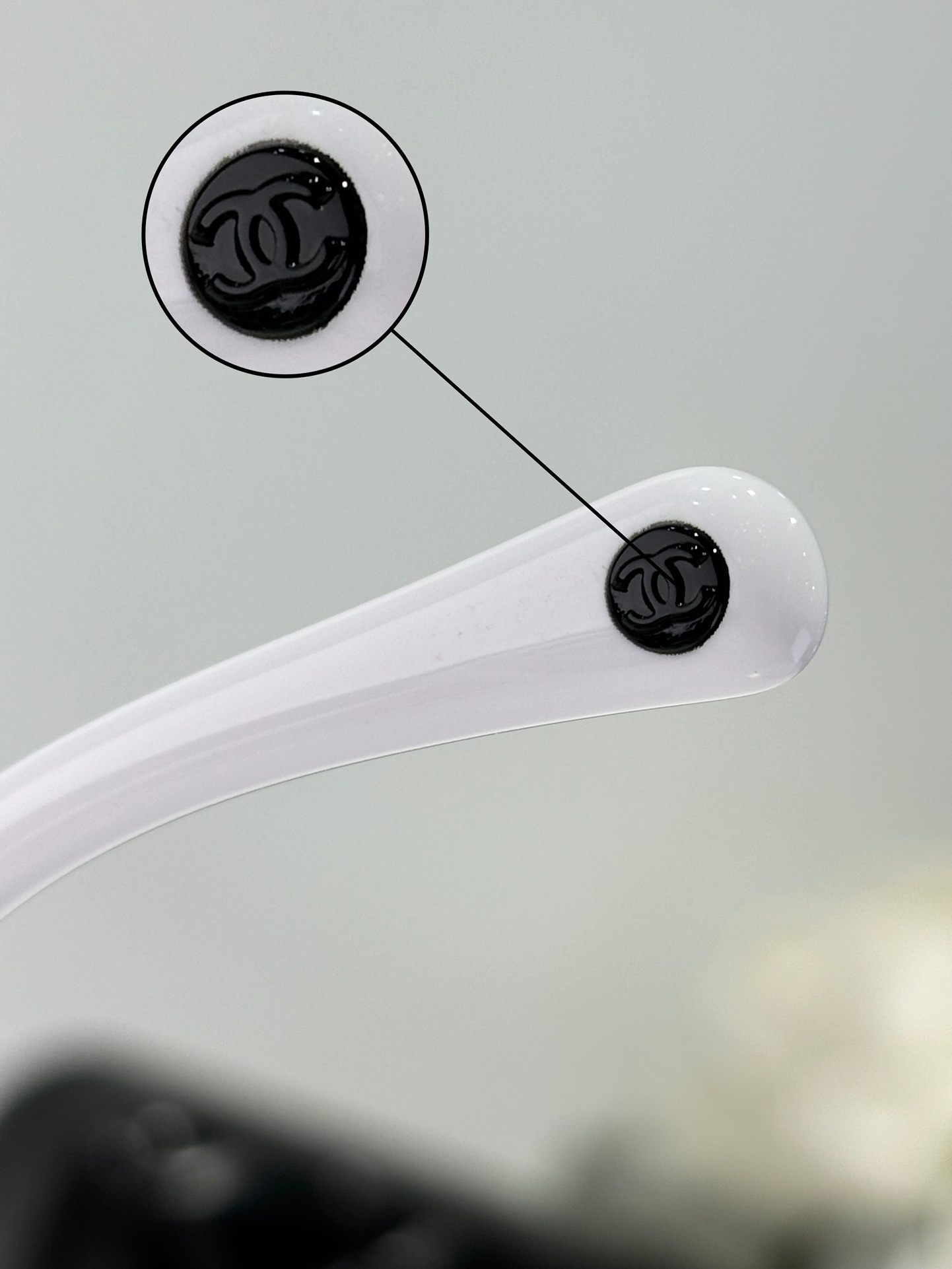 Chanel Black and White Shield Sunglasses with CC Logo