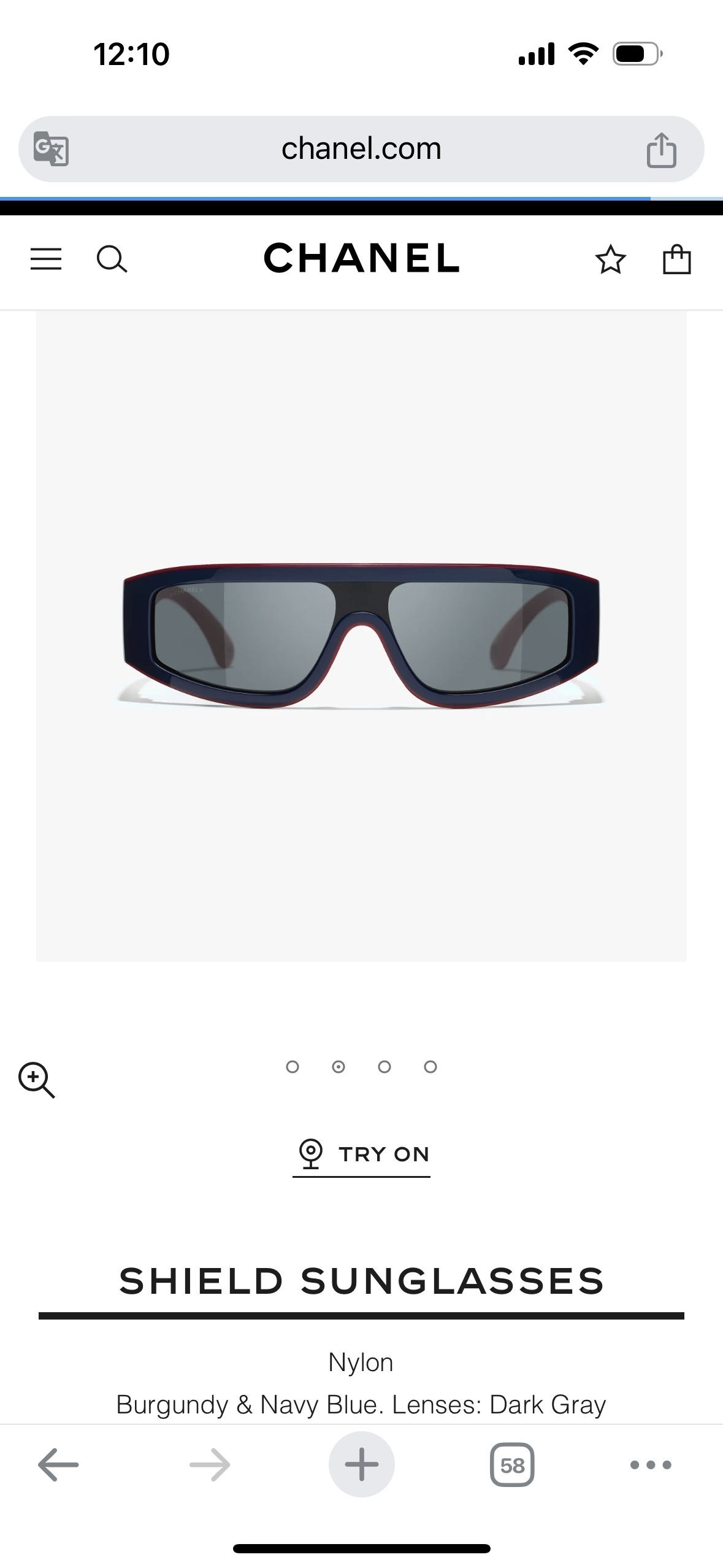 Chanel Shield Sunglasses - Burgundy & Navy Blue Nylon