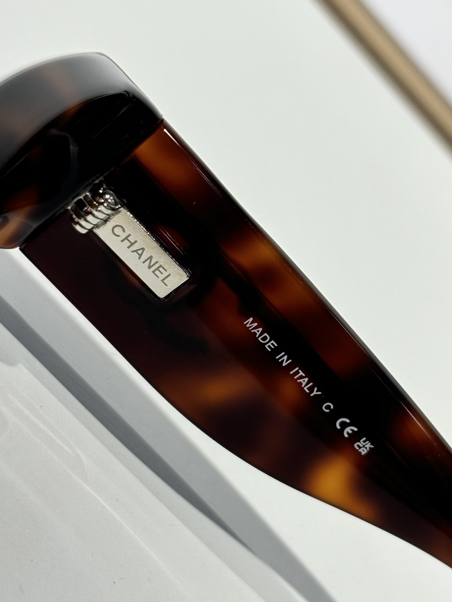 Chanel OCH6057 Tortoise Shell Shield Sunglasses - Large CC Logo