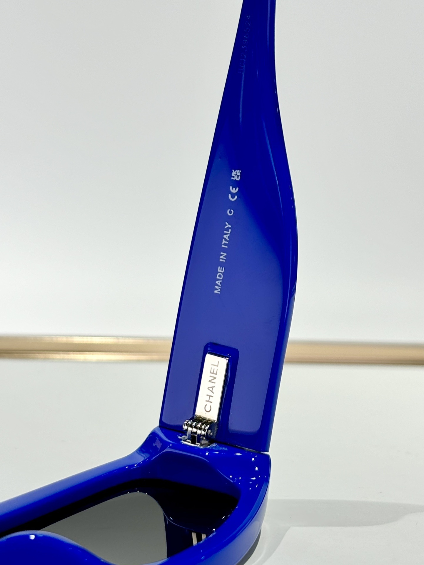 Chanel Black & Blue Shield Sunglasses with Signature CC Logo