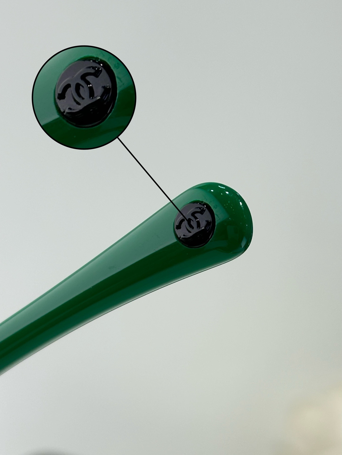 Chanel Rectangular Shield Sunglasses - Black & Green Luxury Eyewear