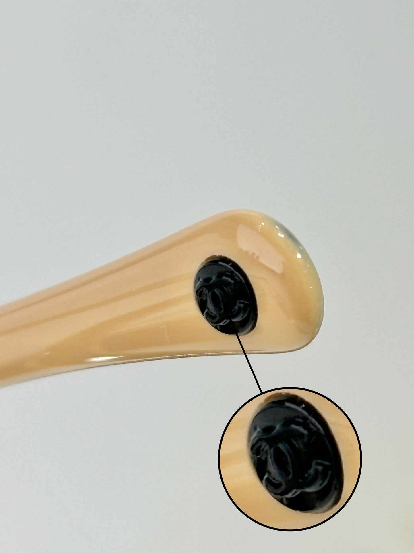 Chanel Black & Beige Shield Sunglasses with Large CC Logo