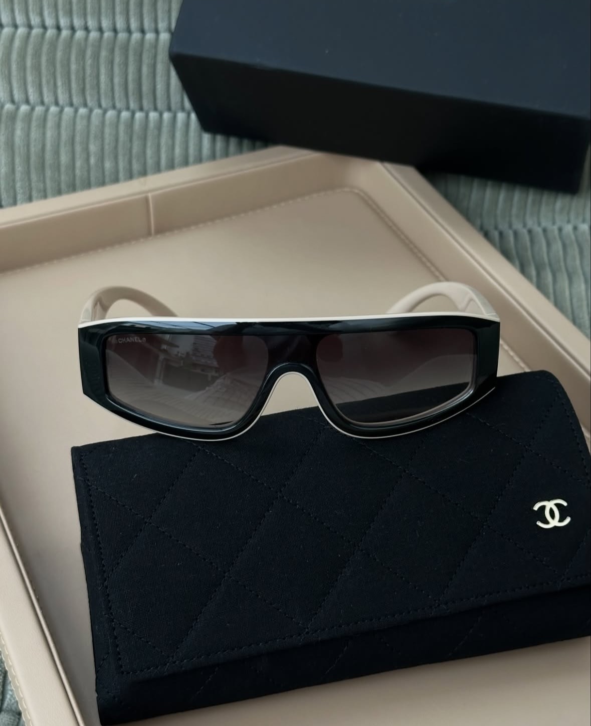 Chanel 6057 Shield Sunglasses - Luxury Two-Tone CC Logo Eyewear