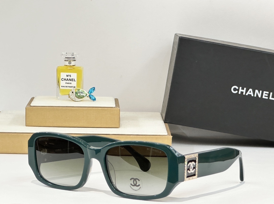 Chanel Oversized Square Sunglasses - Crystal CC Logo Luxury Eyewear