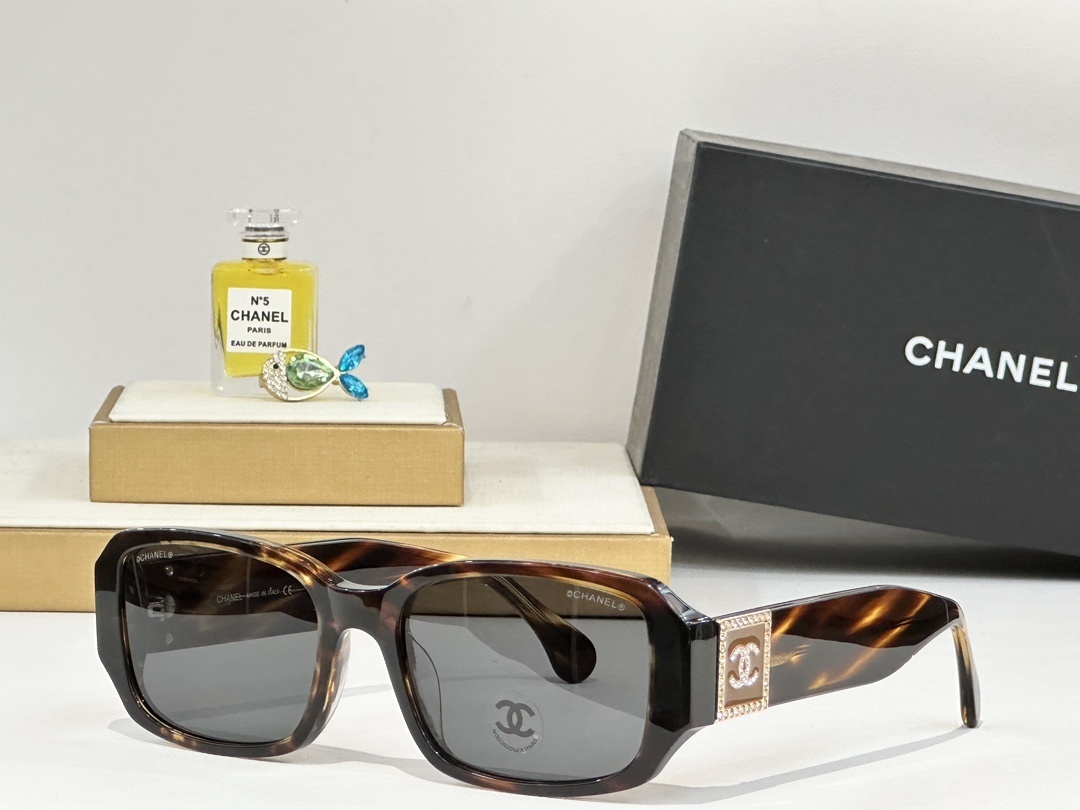 Chanel Oversized Square Sunglasses - Crystal CC Logo Luxury Eyewear
