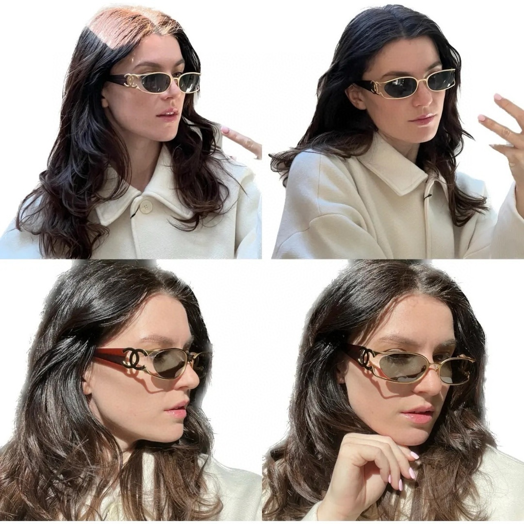 Luxury Vintage Oval Sunglasses for Women - Y2K Retro Gold Frame