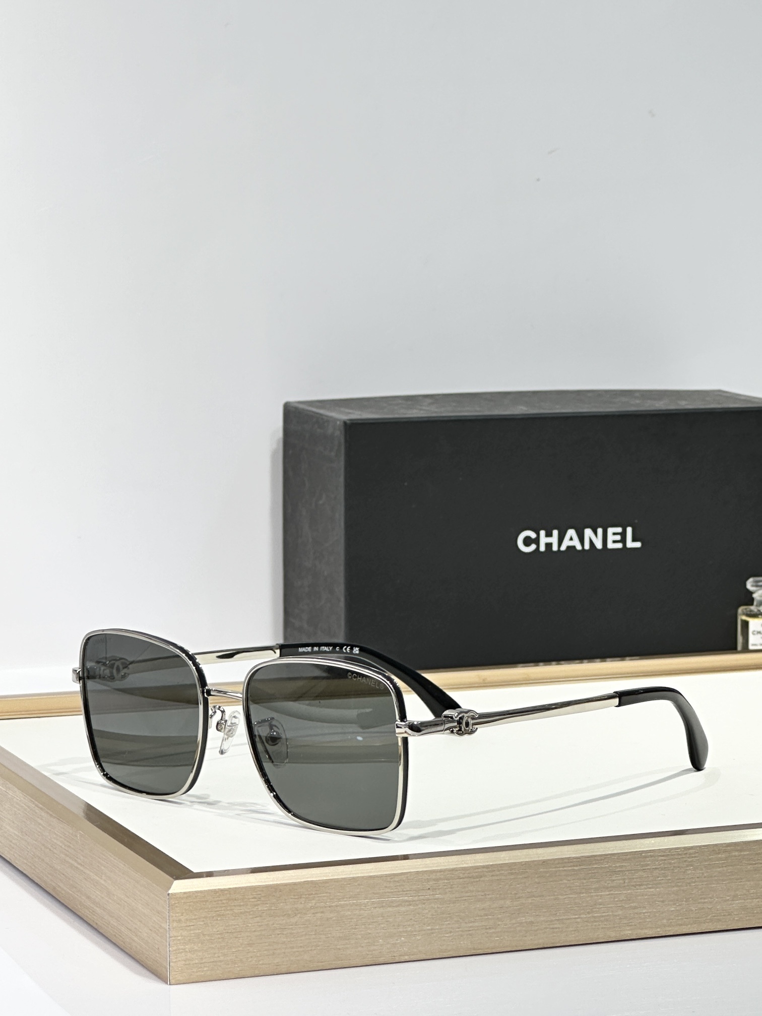 Chanel Square Metal Sunglasses - Luxury Double Bridge Eyewear