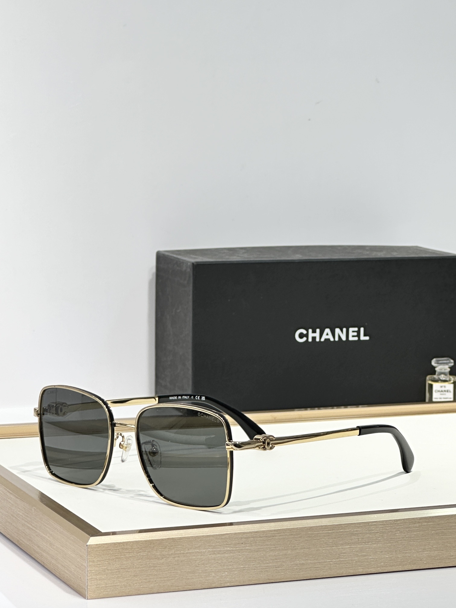 Chanel Square Metal Sunglasses - Luxury Double Bridge Eyewear