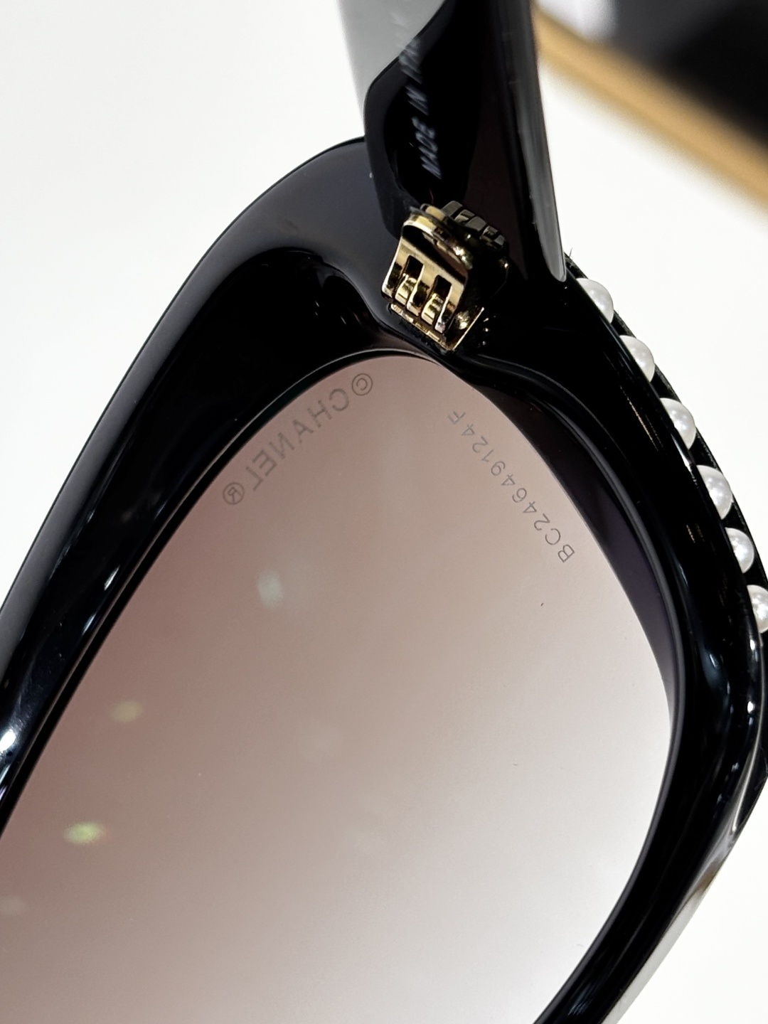 Chanel OCH5481HA Butterfly Sunglasses with Pearls and Gold Logo