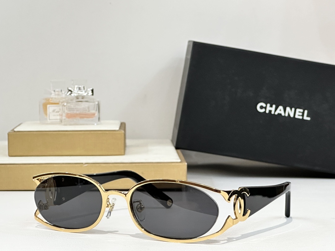 Chanel Vintage Oval Sunglasses - Luxury CC Logo Designer Eyewear