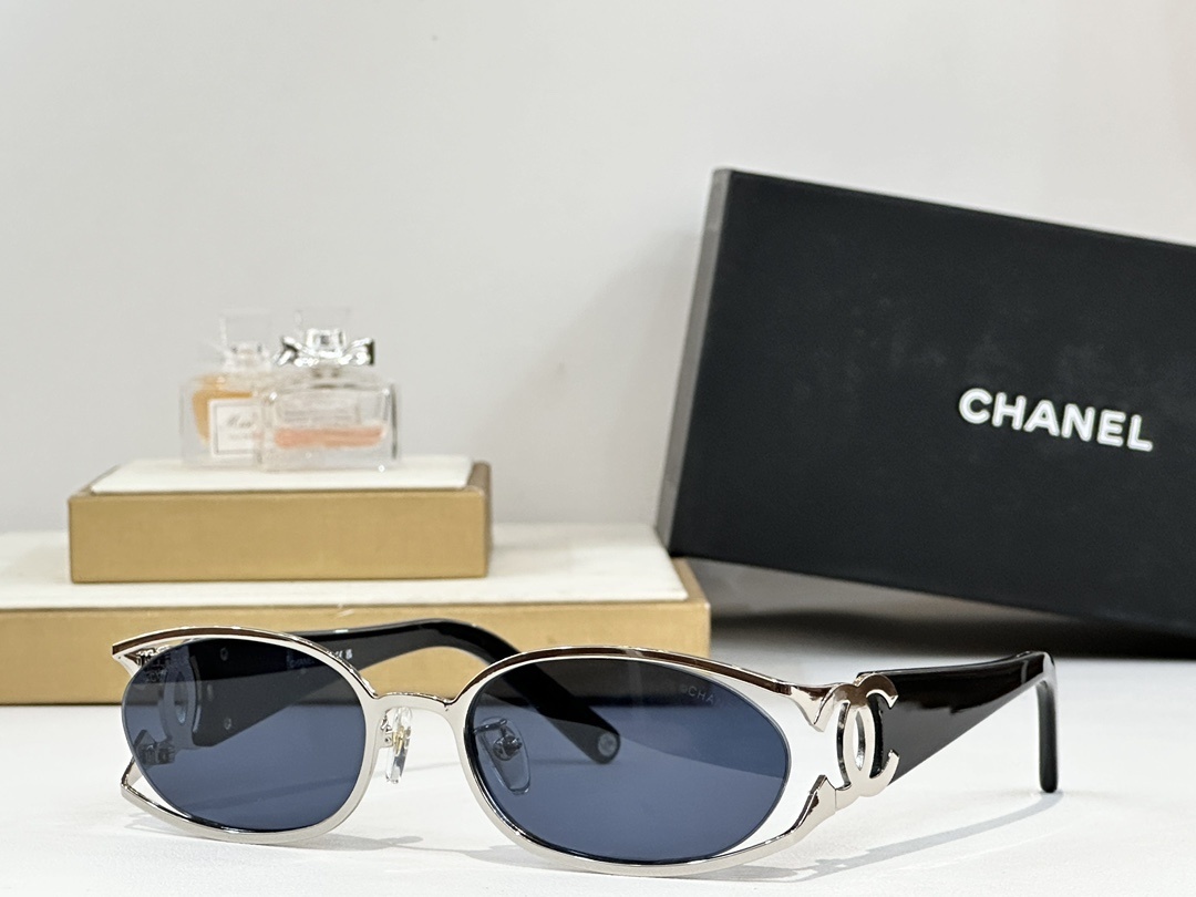 Chanel Vintage Oval Sunglasses - Luxury CC Logo Designer Eyewear