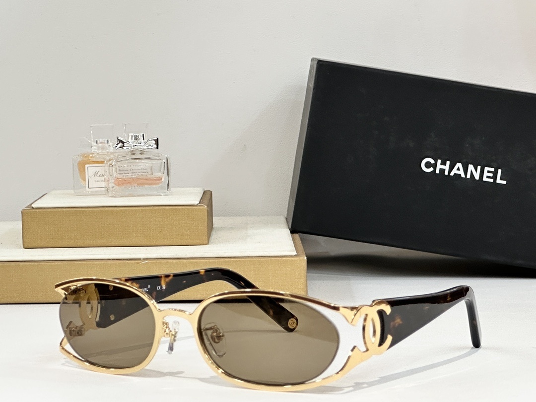 Chanel Vintage Oval Sunglasses - Luxury CC Logo Designer Eyewear