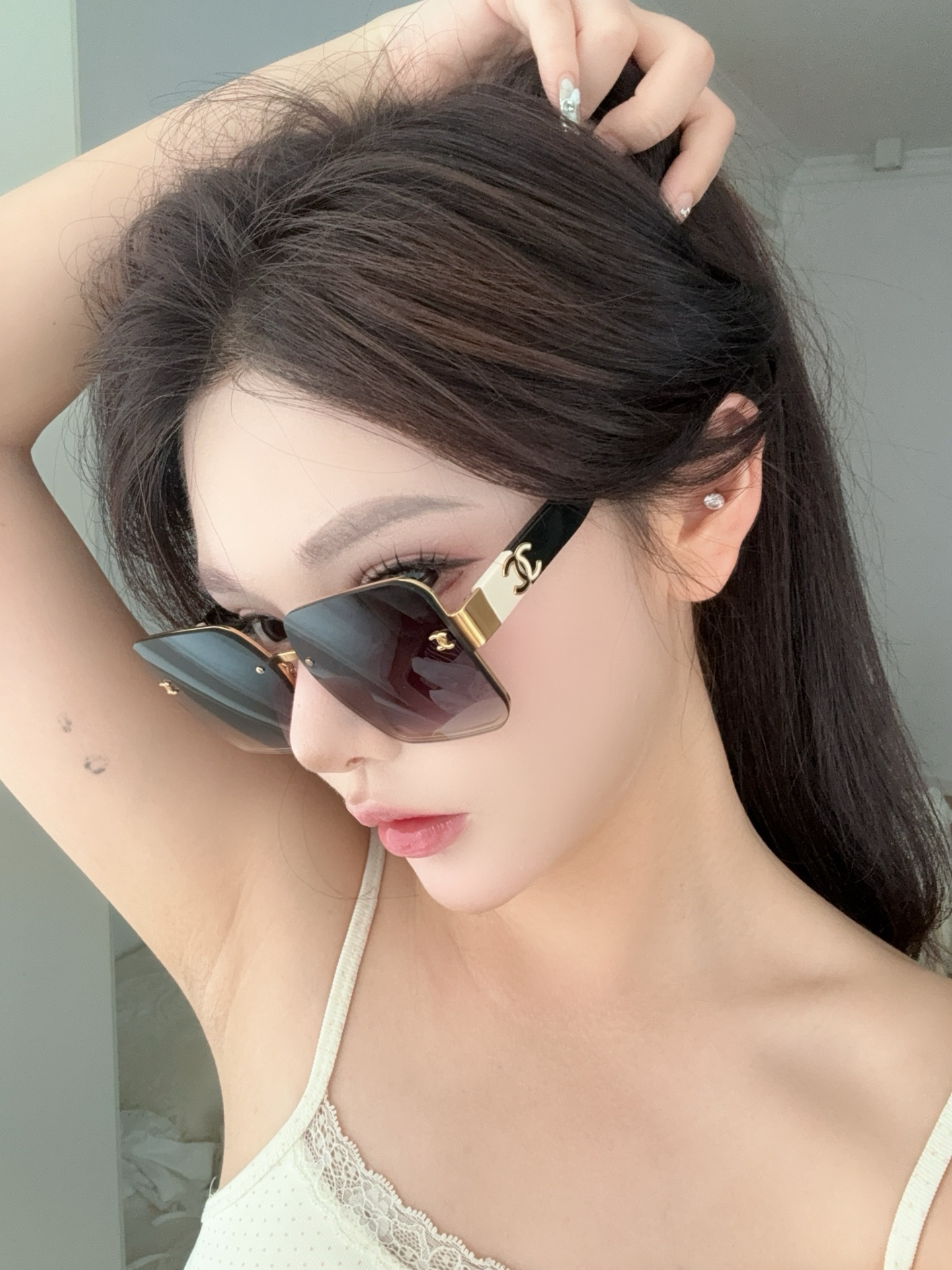Luxury Oversized Square Sunglasses for Women - Gradient Brown Lenses