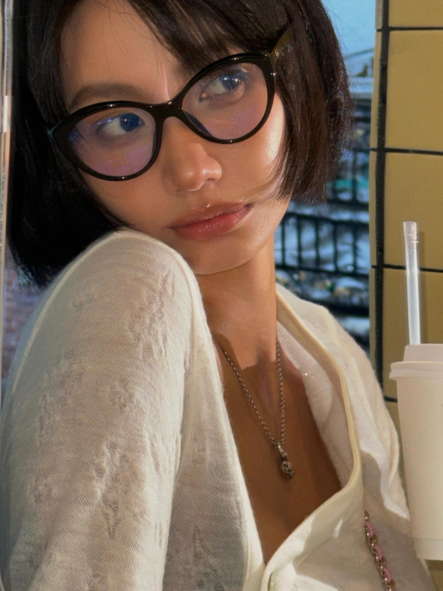 Chic Sheer White Long Sleeve Cardigan - Slim Fit Y2K Button-Up Top