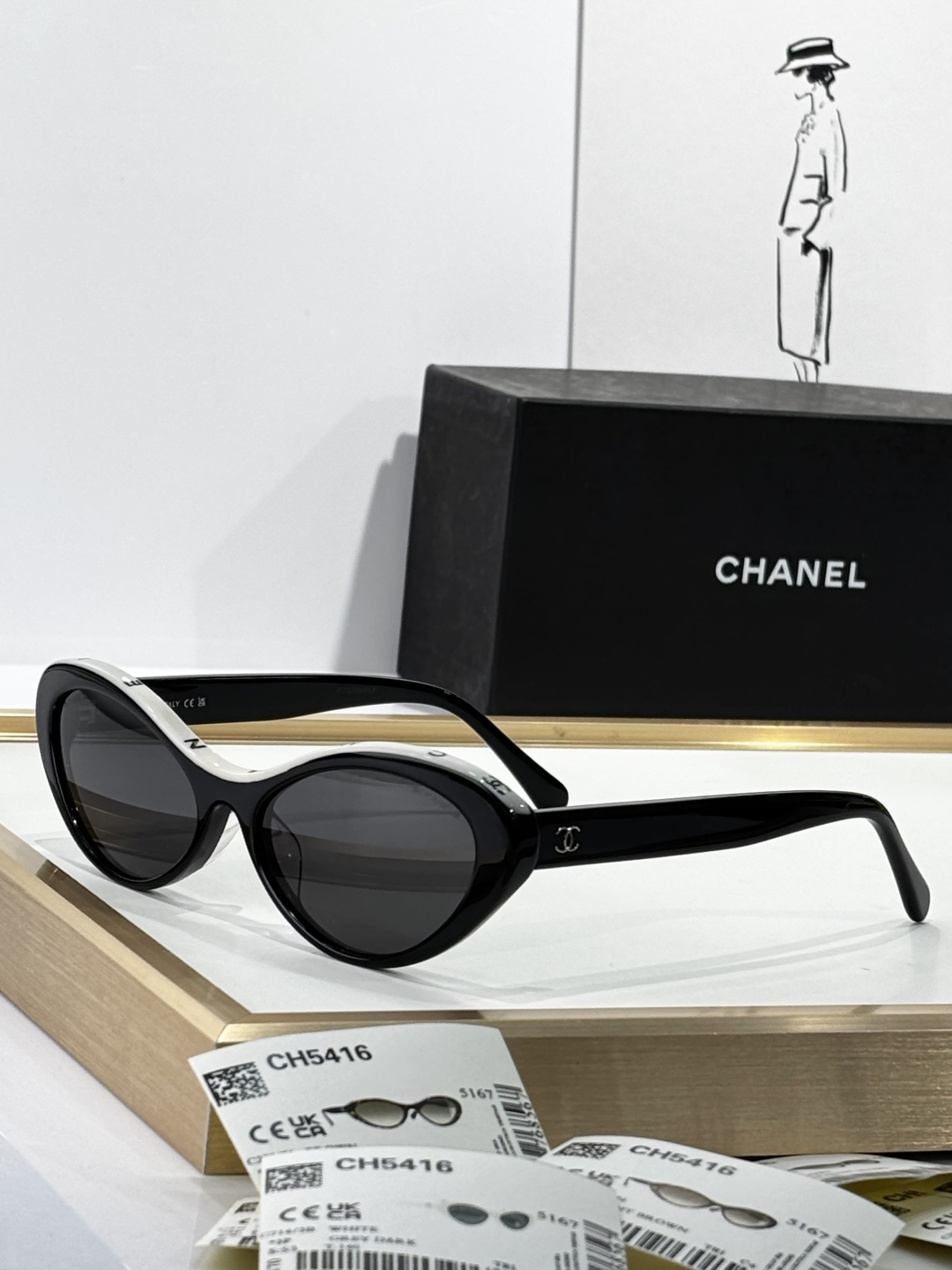 Chanel CH5416 Cat Eye Sunglasses with CC Logo - Luxury Eyewear