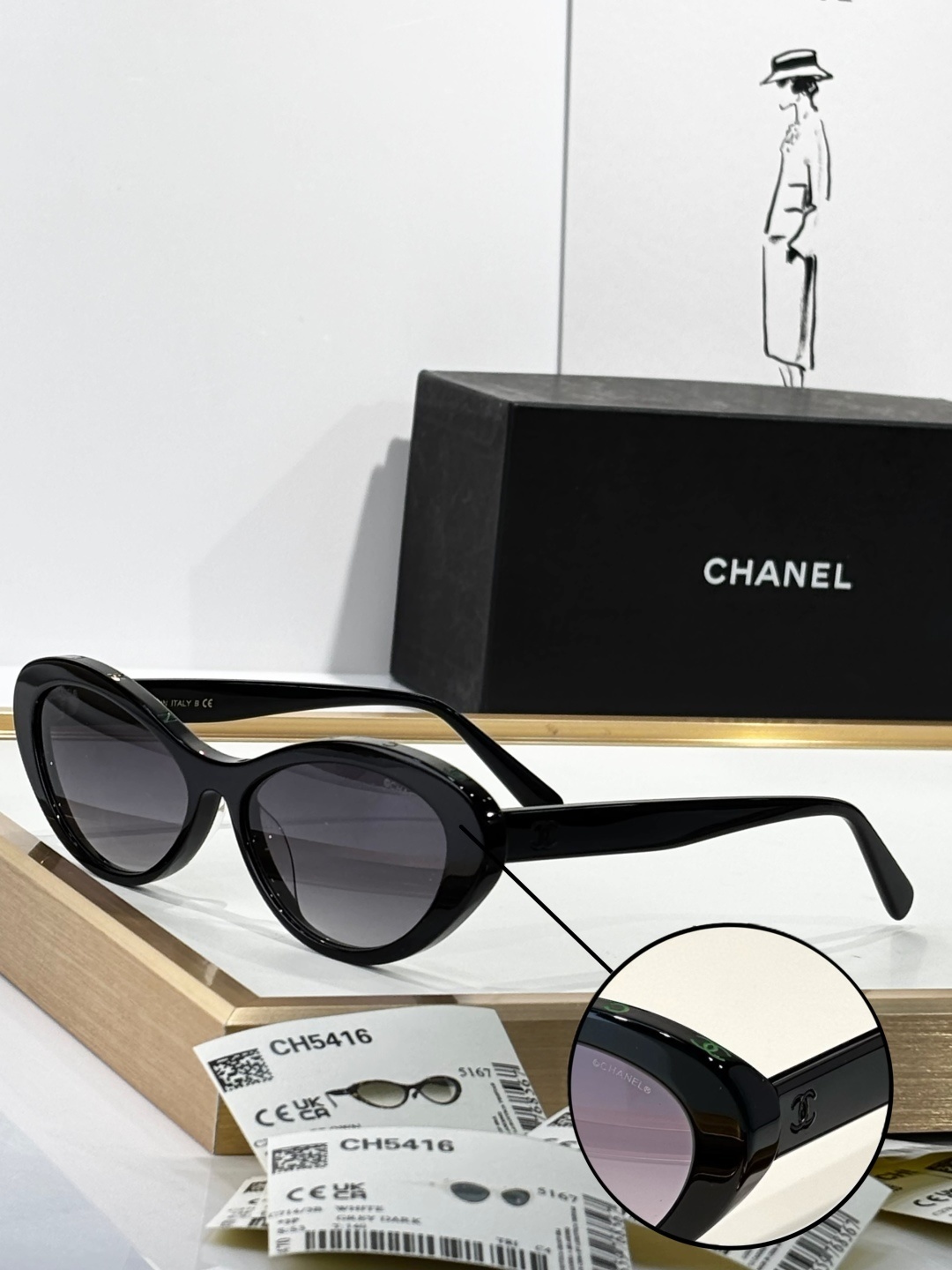 Chanel CH5416 Cat Eye Sunglasses with CC Logo - Luxury Eyewear