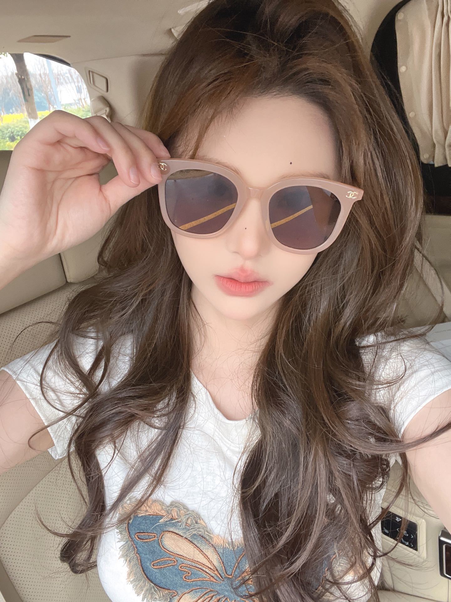 Women's Chic Nude Pink Square Sunglasses - Designer Style UV400