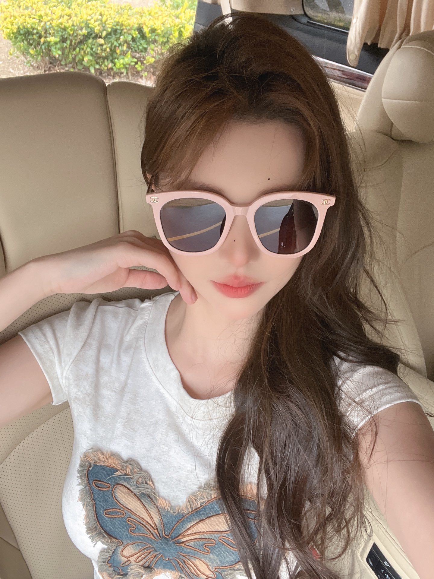 Women's Chic Nude Pink Square Sunglasses - Designer Style UV400