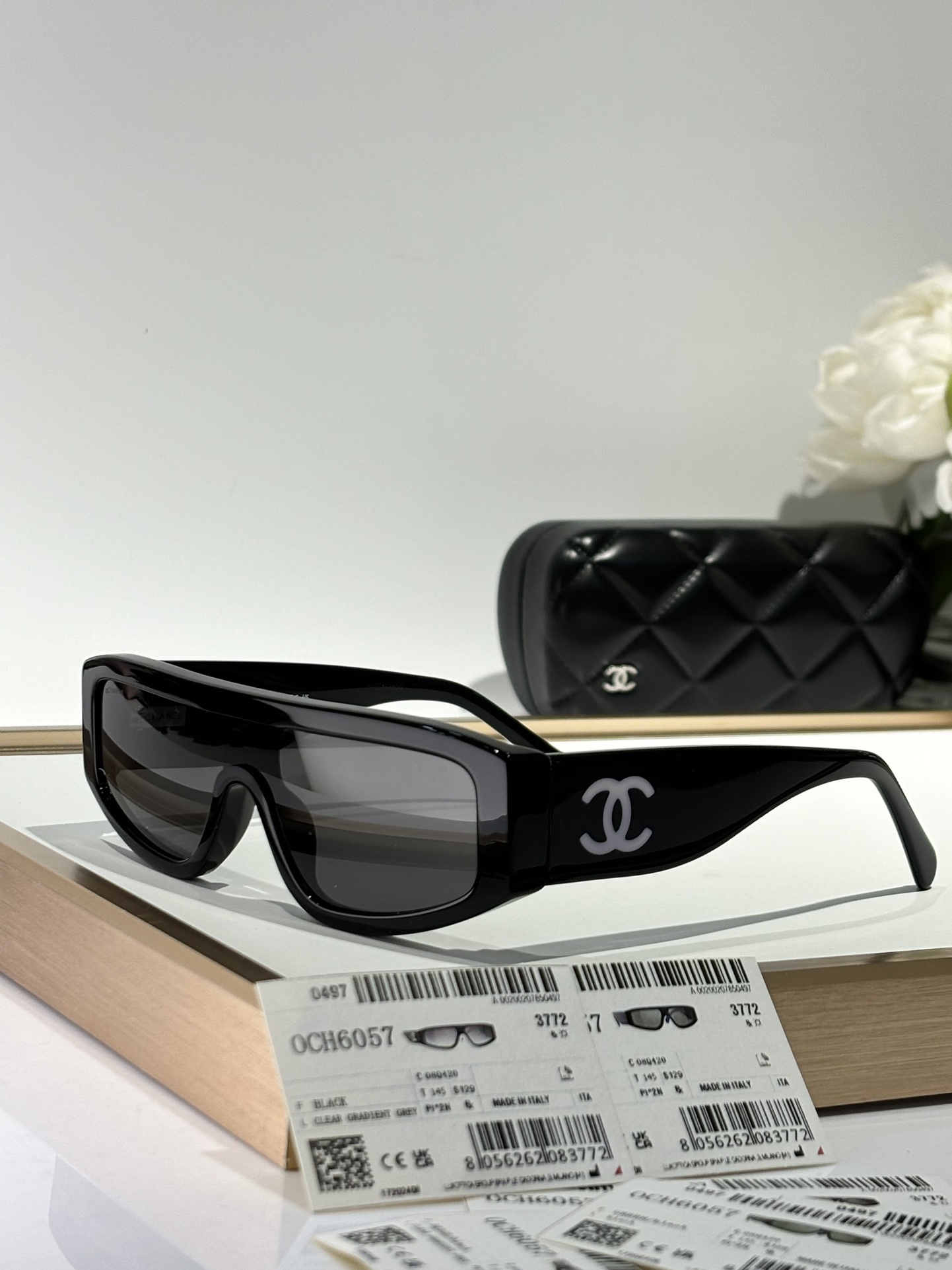 Chanel OCH6057 Women’s Designer Shield Sunglasses – Luxury Eyewear