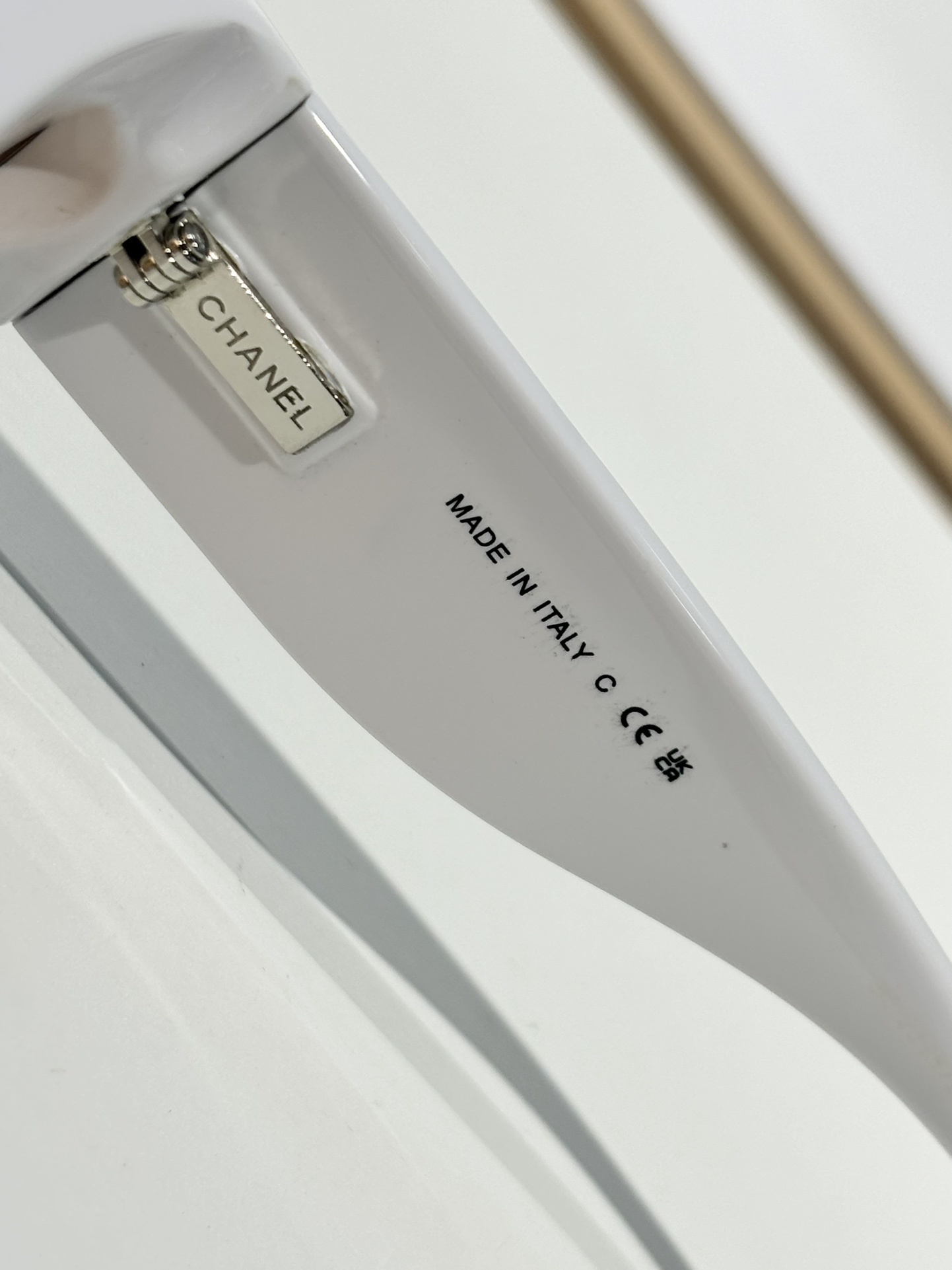 Chanel Black & White Rectangle Sunglasses with CC Logo