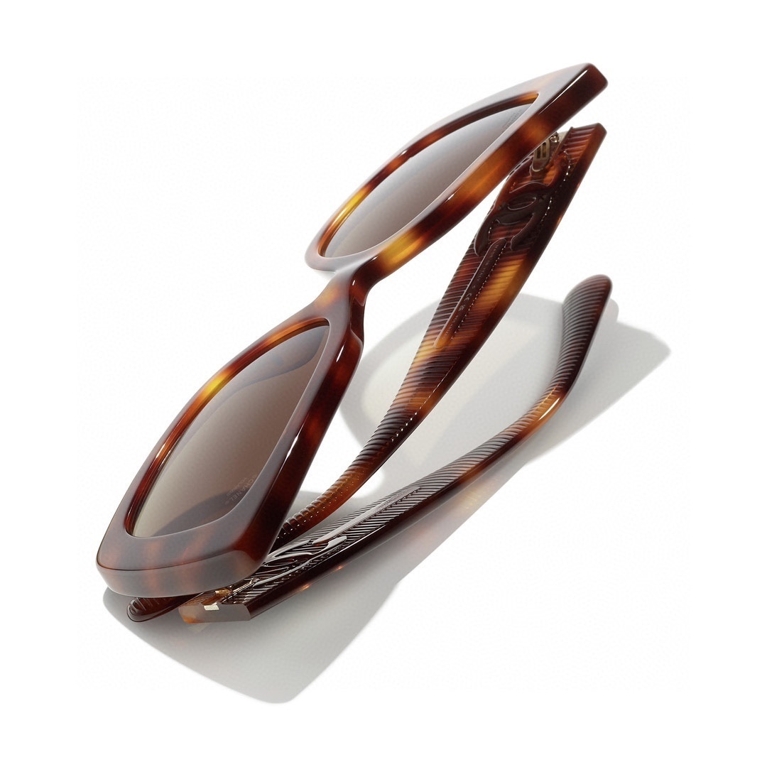 Chanel Oversized Square Sunglasses - Black Acetate with CC Logo