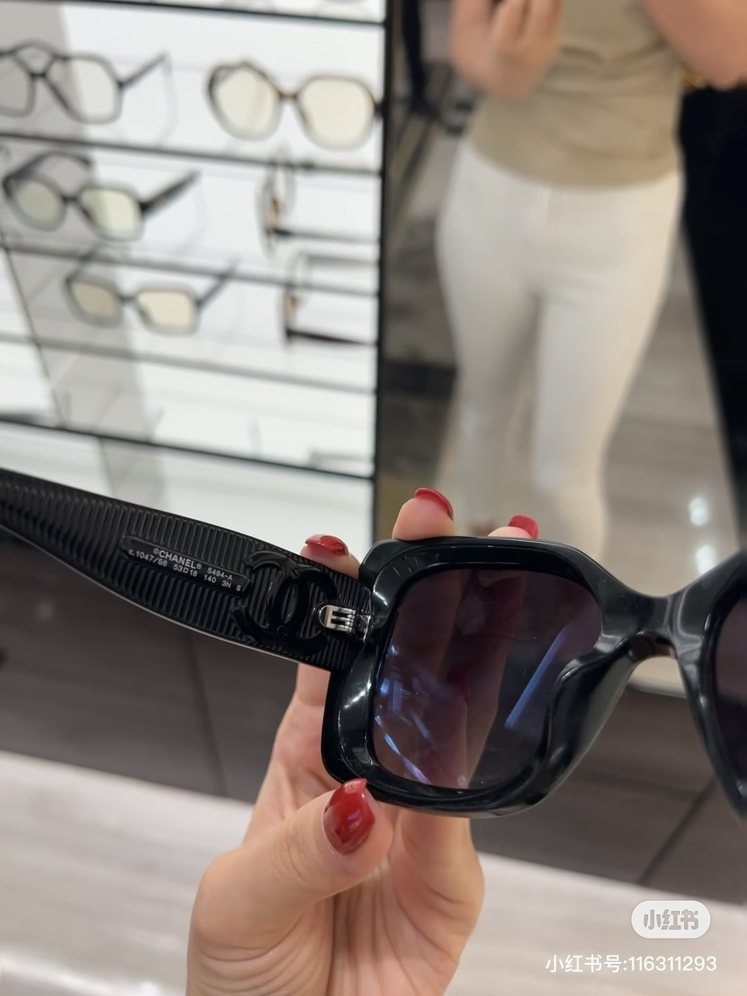 Chanel Black Oversized Square Sunglasses with Signature CC Logo