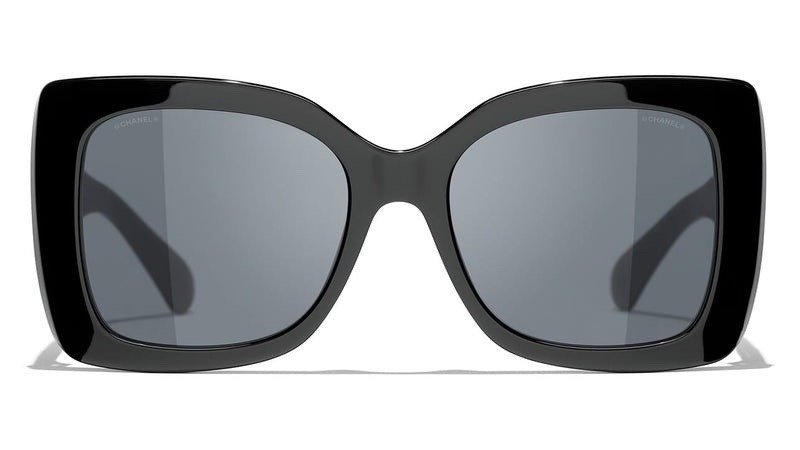 Chanel Black Oversized Square Sunglasses with Signature CC Logo
