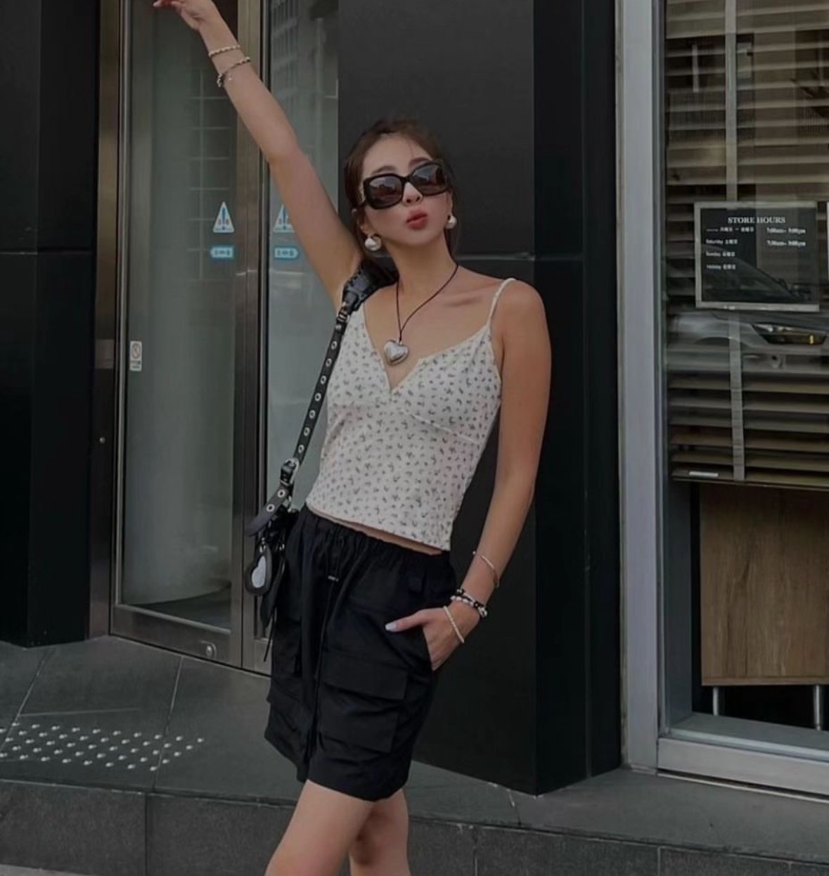 Luxury Women's Oversized Square Sunglasses with Gold Logo - Black