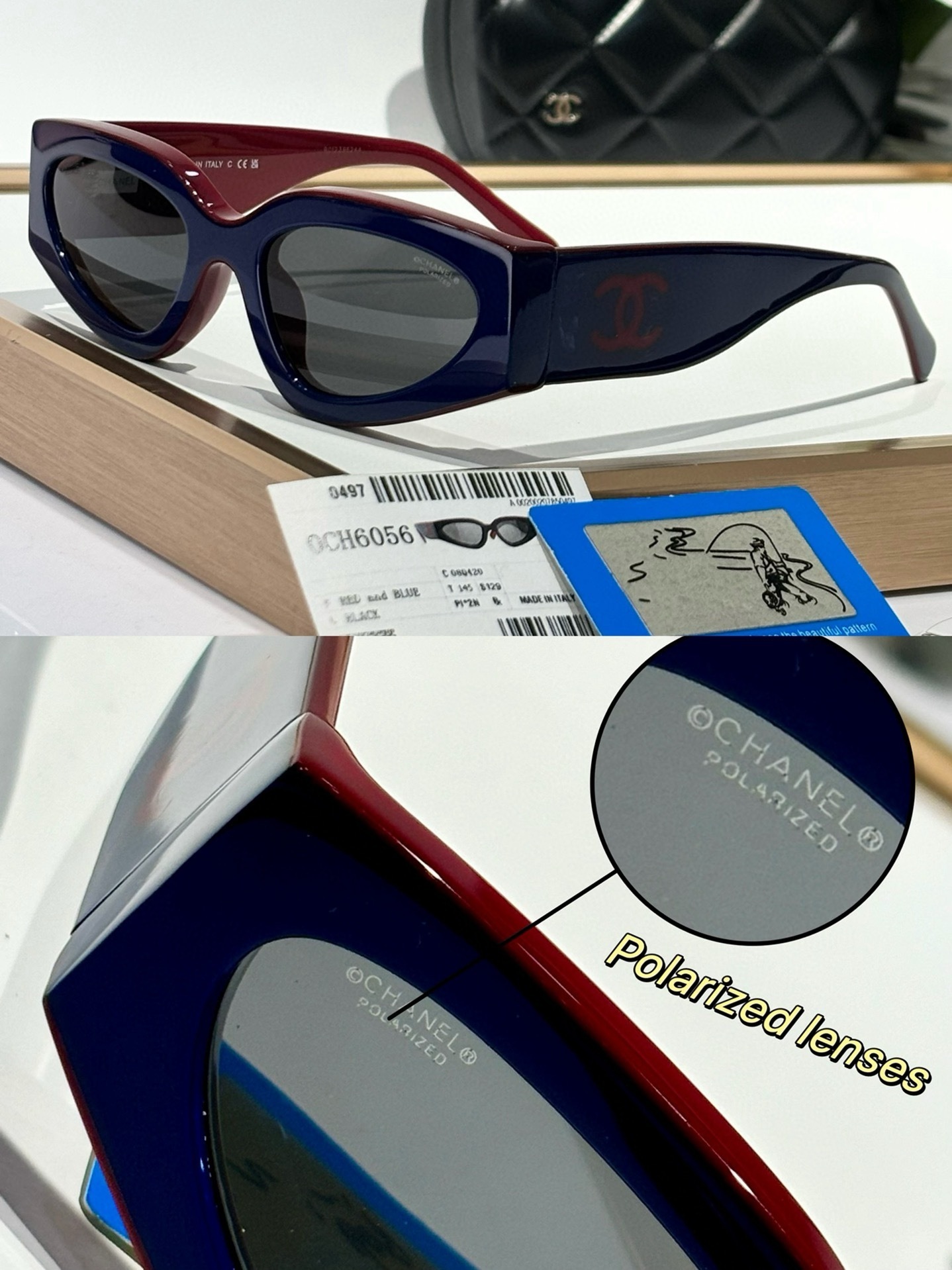 Chanel OCH6056 Luxury Cat-Eye Sunglasses - Designer Italian Eyewear