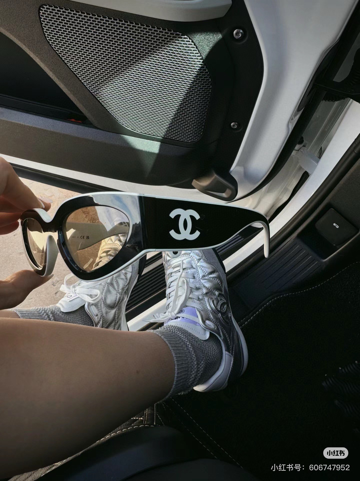 Luxury Chanel CC Logo Shield Sunglasses - Black and White Chic