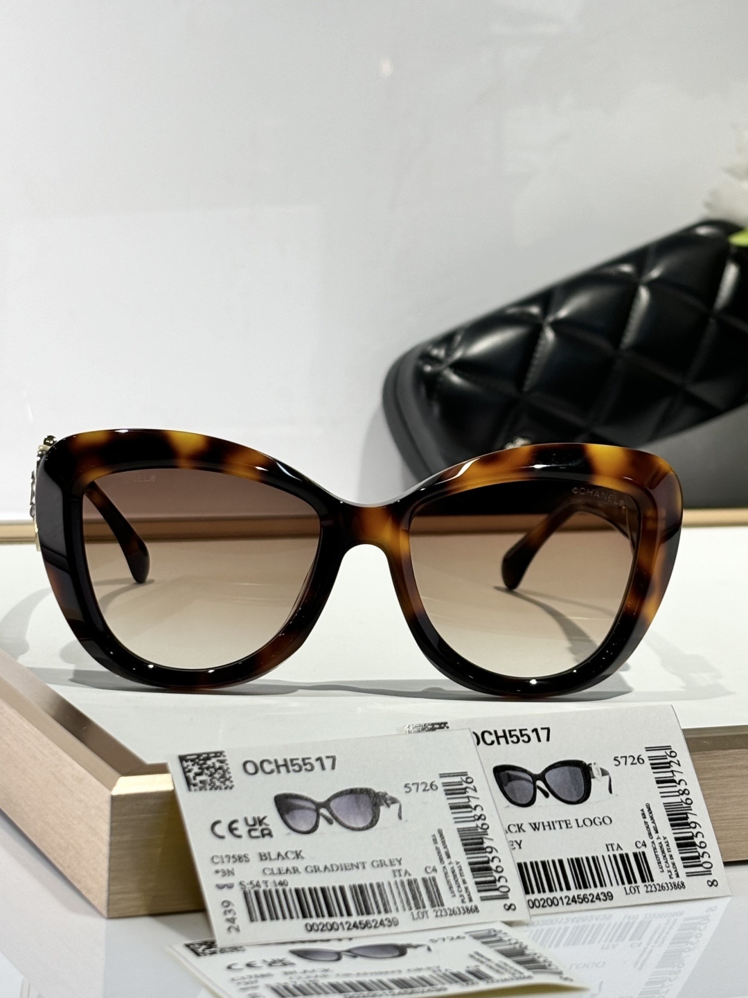 Chanel OCH5517 Oversized Sunglasses with Heart CC Logo Detail