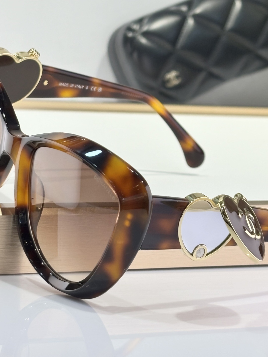 Chanel OCH5517 Tortoise Butterfly Sunglasses with Heart CC Logo