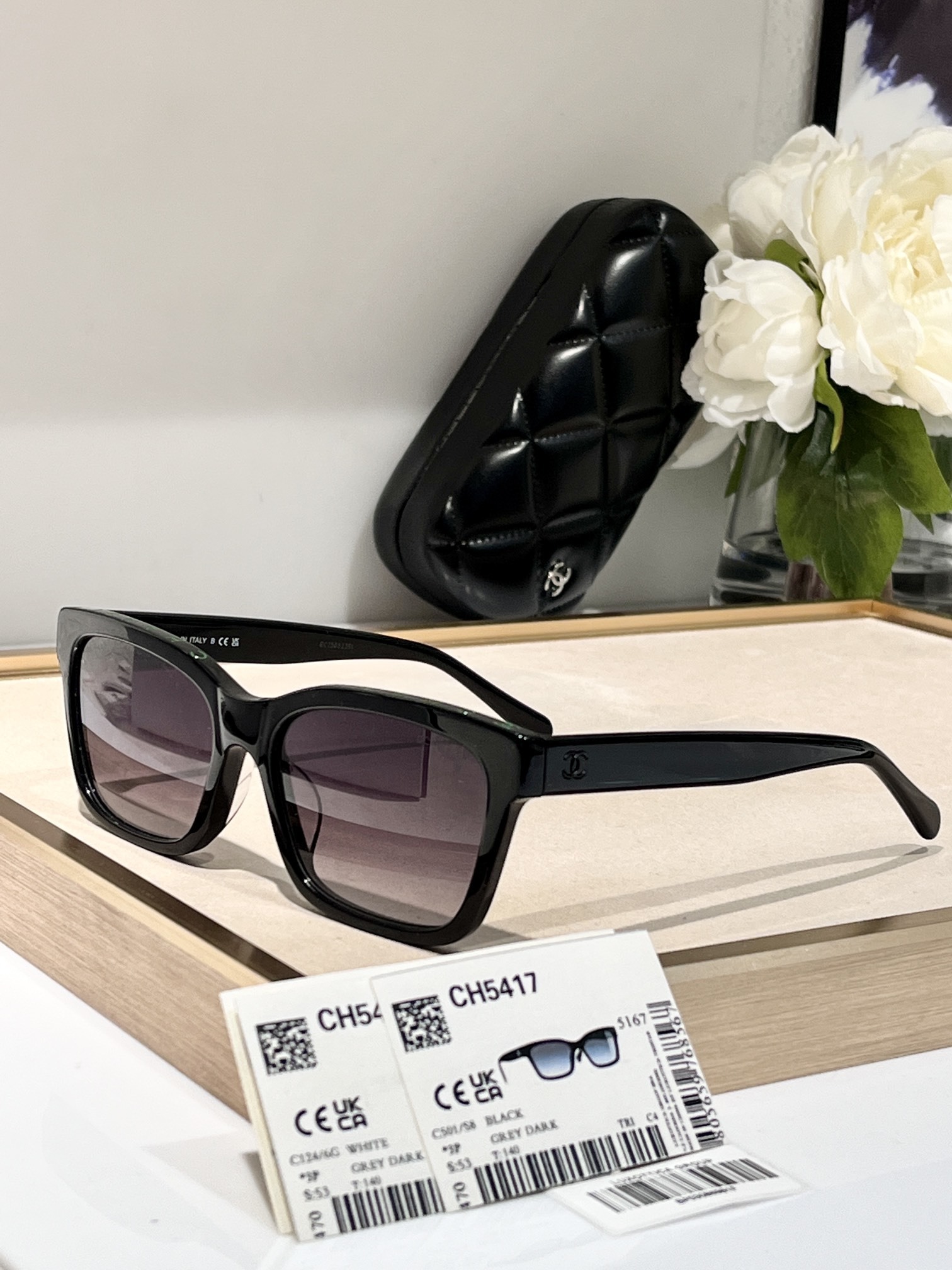 Chanel CH5417 Square Sunglasses - Luxury Black Frame for Women