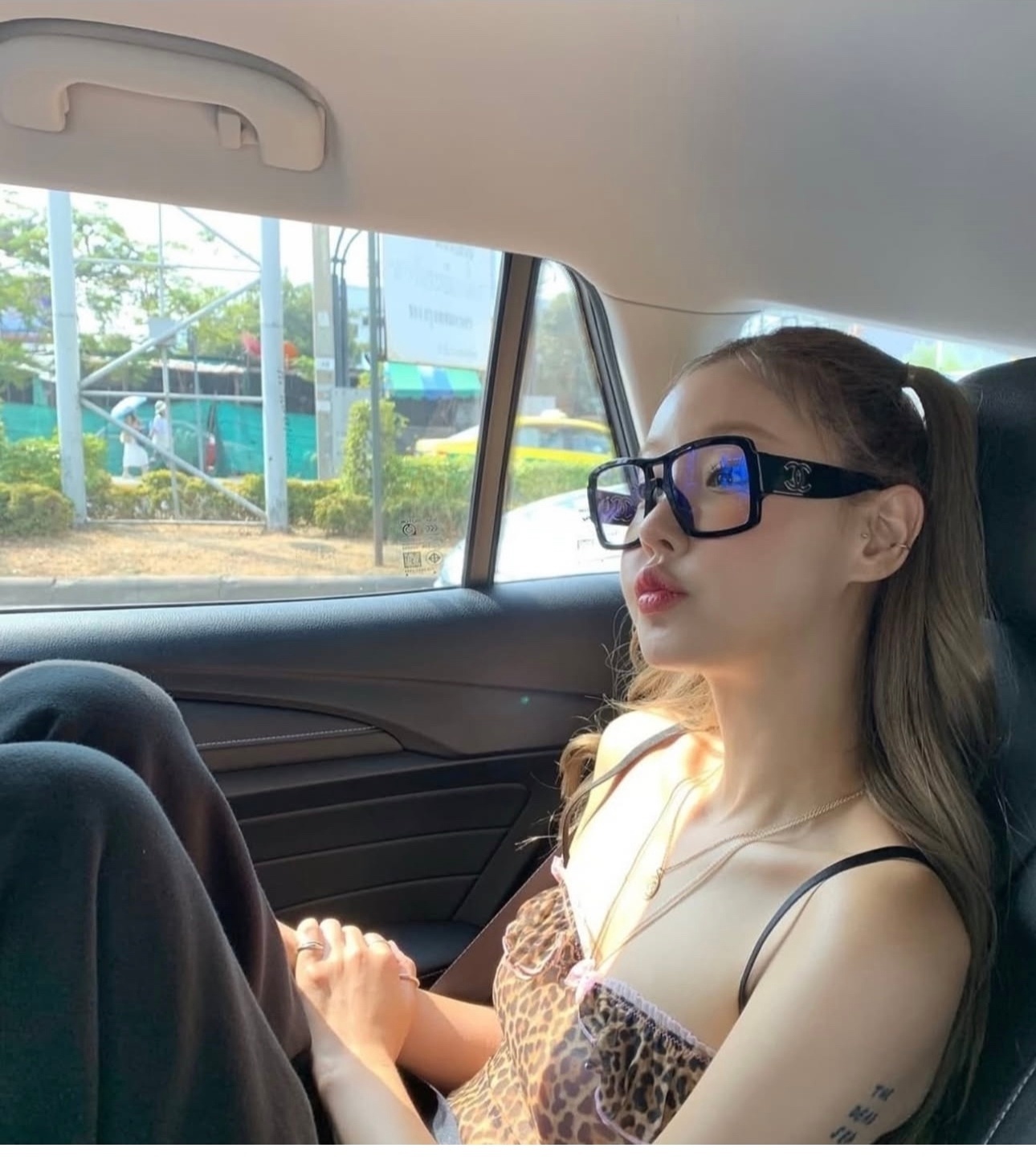 Luxury Oversized Square Frame Glasses with Elegant CC Logo