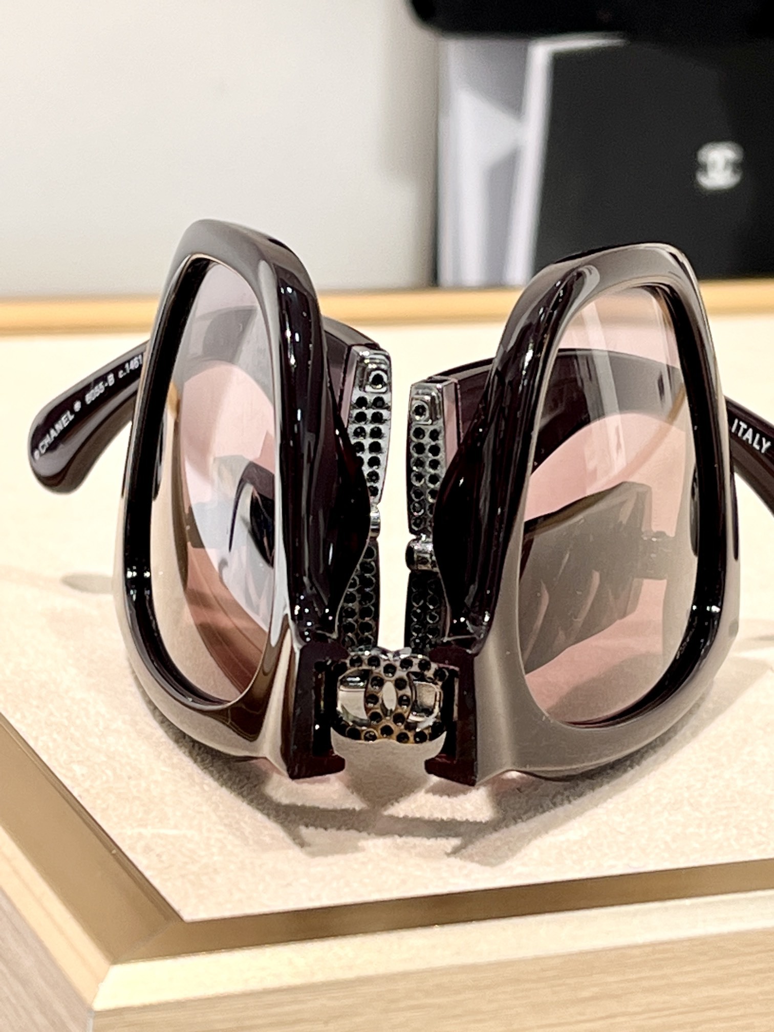 Chanel Square Burgundy Sunglasses - Acetate Frame with Quilted Arms