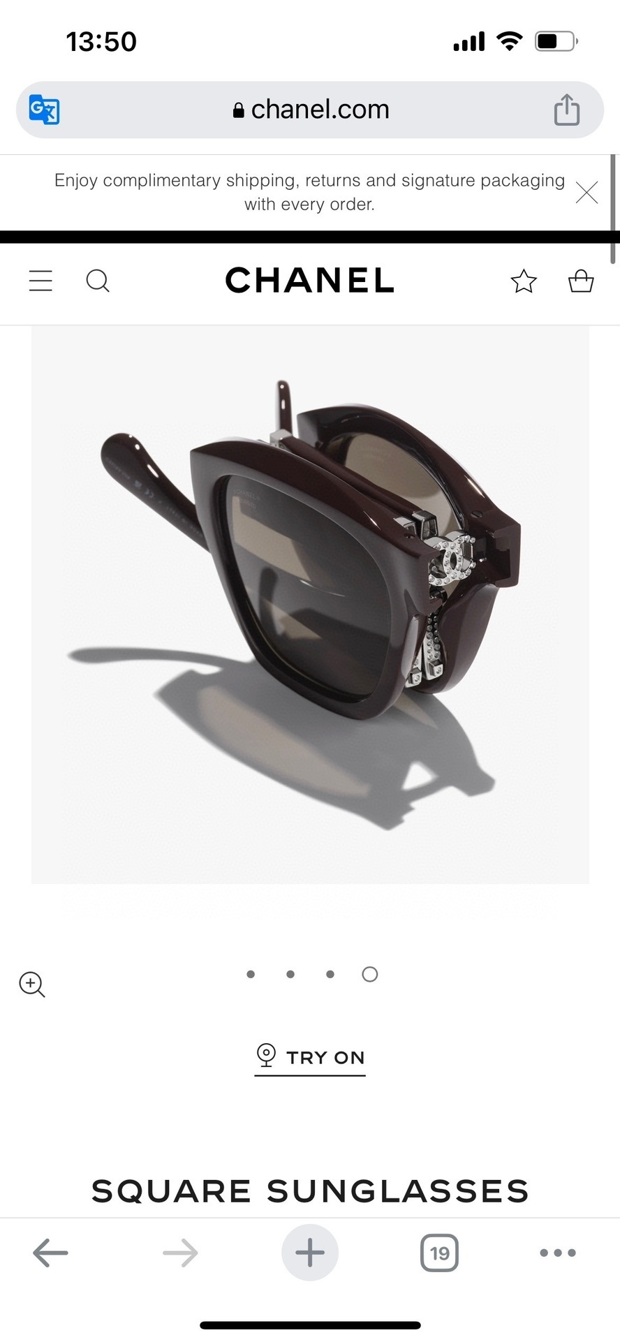 Chanel Luxury Square Acetate Sunglasses with Gradient Lenses