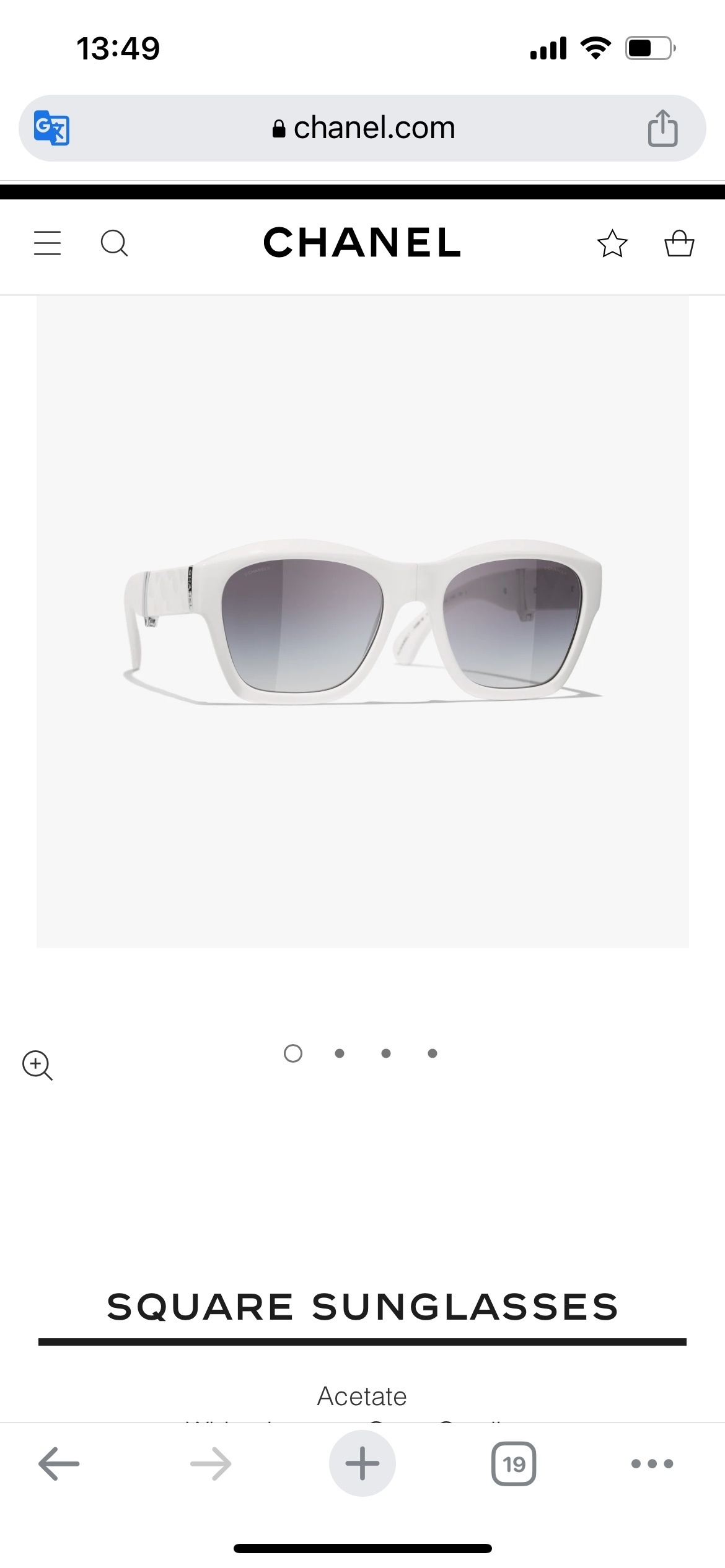 Chanel Luxury Square Acetate Sunglasses with Gradient Lenses