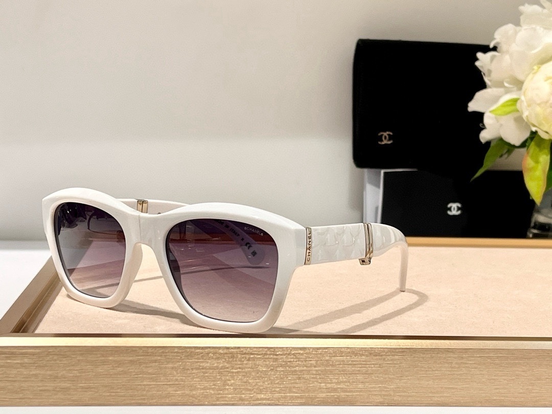 Chanel Luxury Oversized Quilted Square Sunglasses for Women